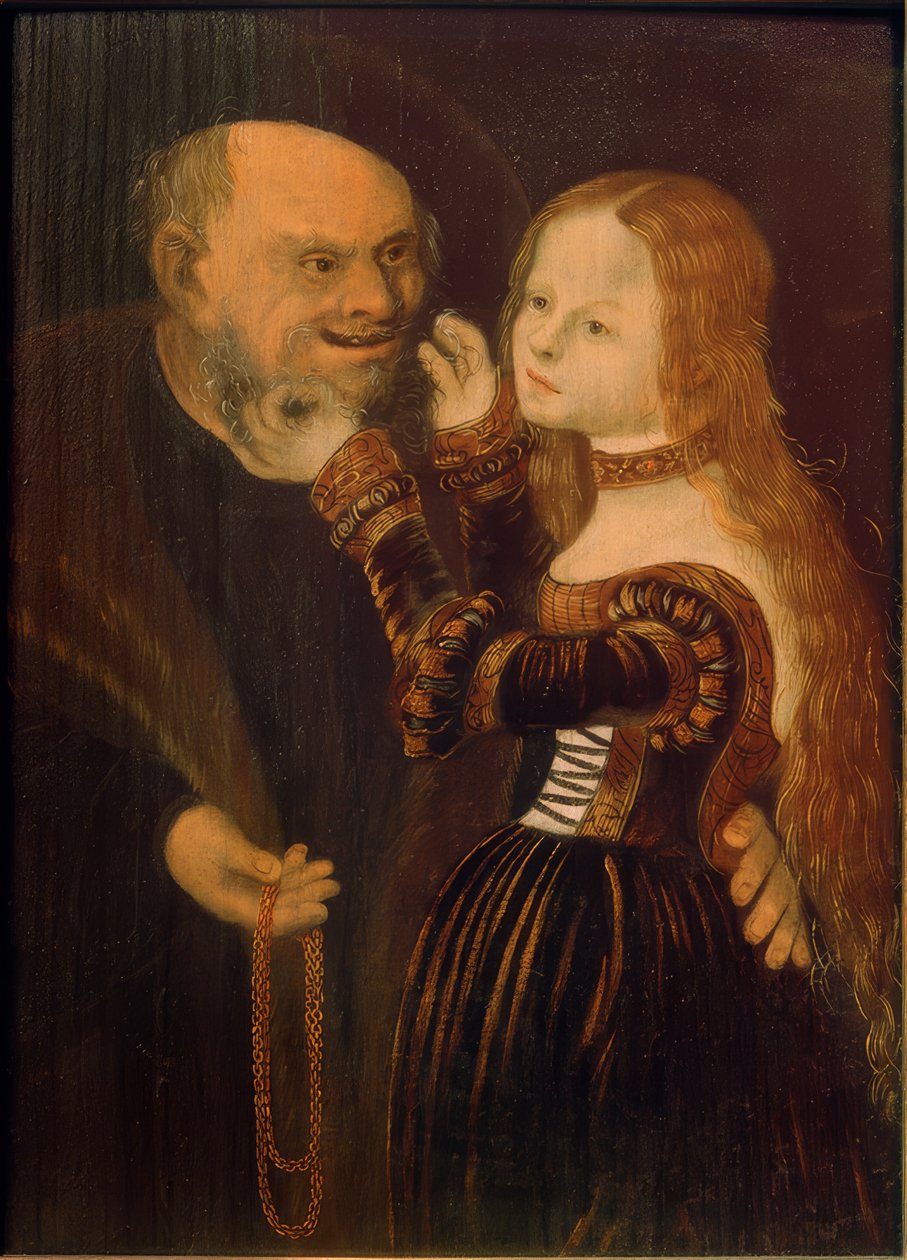 Ulikt par av Lucas Cranach the Elder