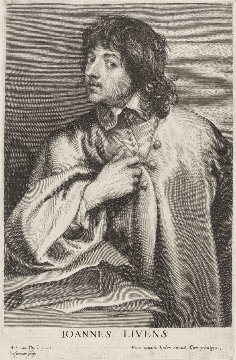 Jan Lievens av Lucas Emil Vorsterman after Sir Anthony van Dyck