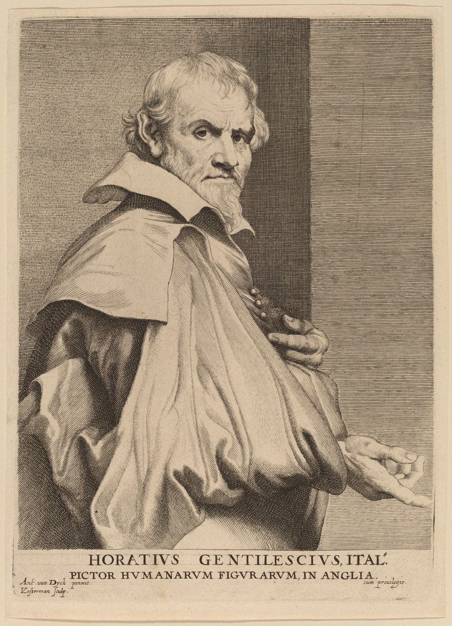 Orazio Gentileschi av Lucas Emil Vorsterman after Sir Anthony van Dyck