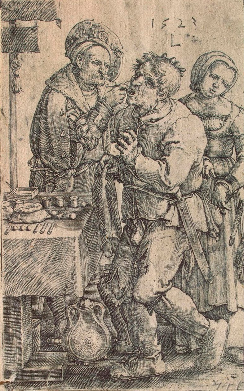 Tannlege, 1523. av Lucas Leyden van