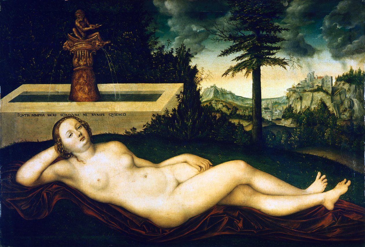 Nymfe ved fontenen av Lucas the Elder Cranach