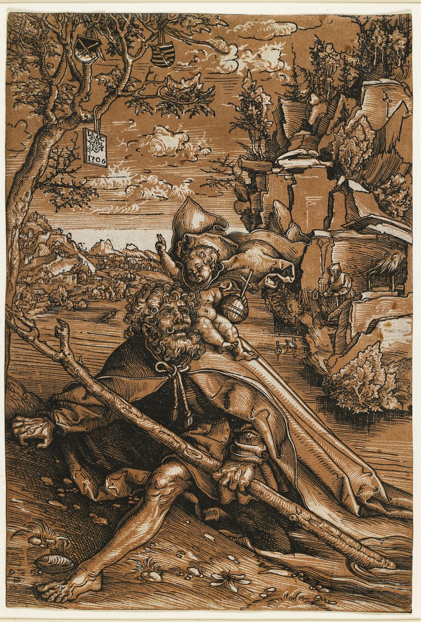 Saint Christopher, ca. 1509 av Lucas the Elder Cranach