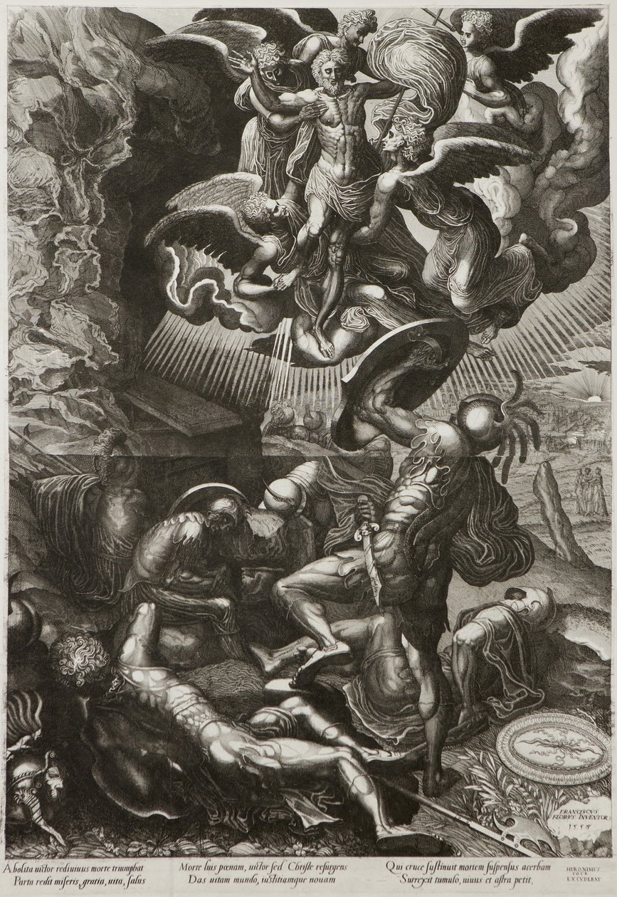 Kristi oppstandelse, 1557 av Lucas van Doetechum