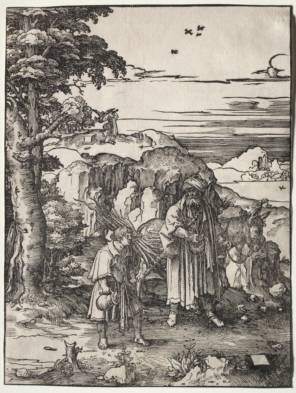 Abraham går for å ofre Isak av Lucas van Leyden