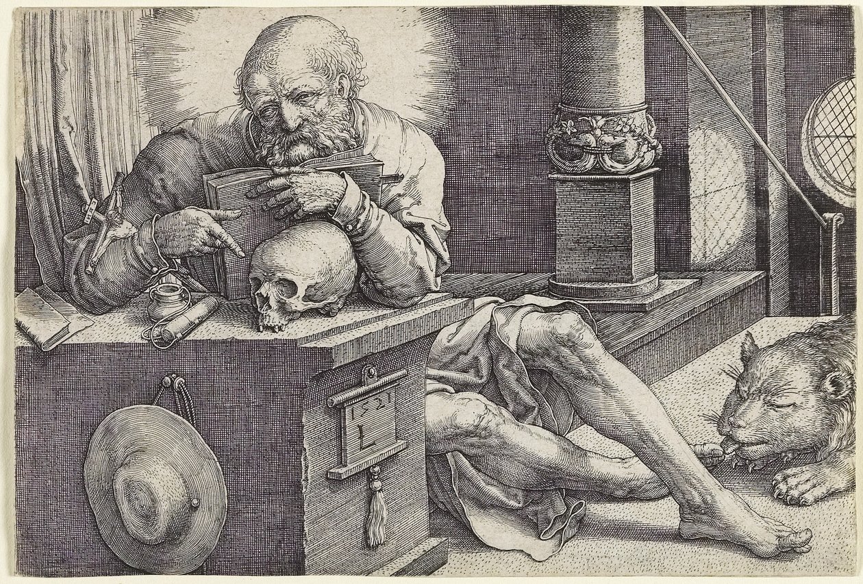 Saint Hieronymus i hans studie, 1521 av Lucas van Leyden