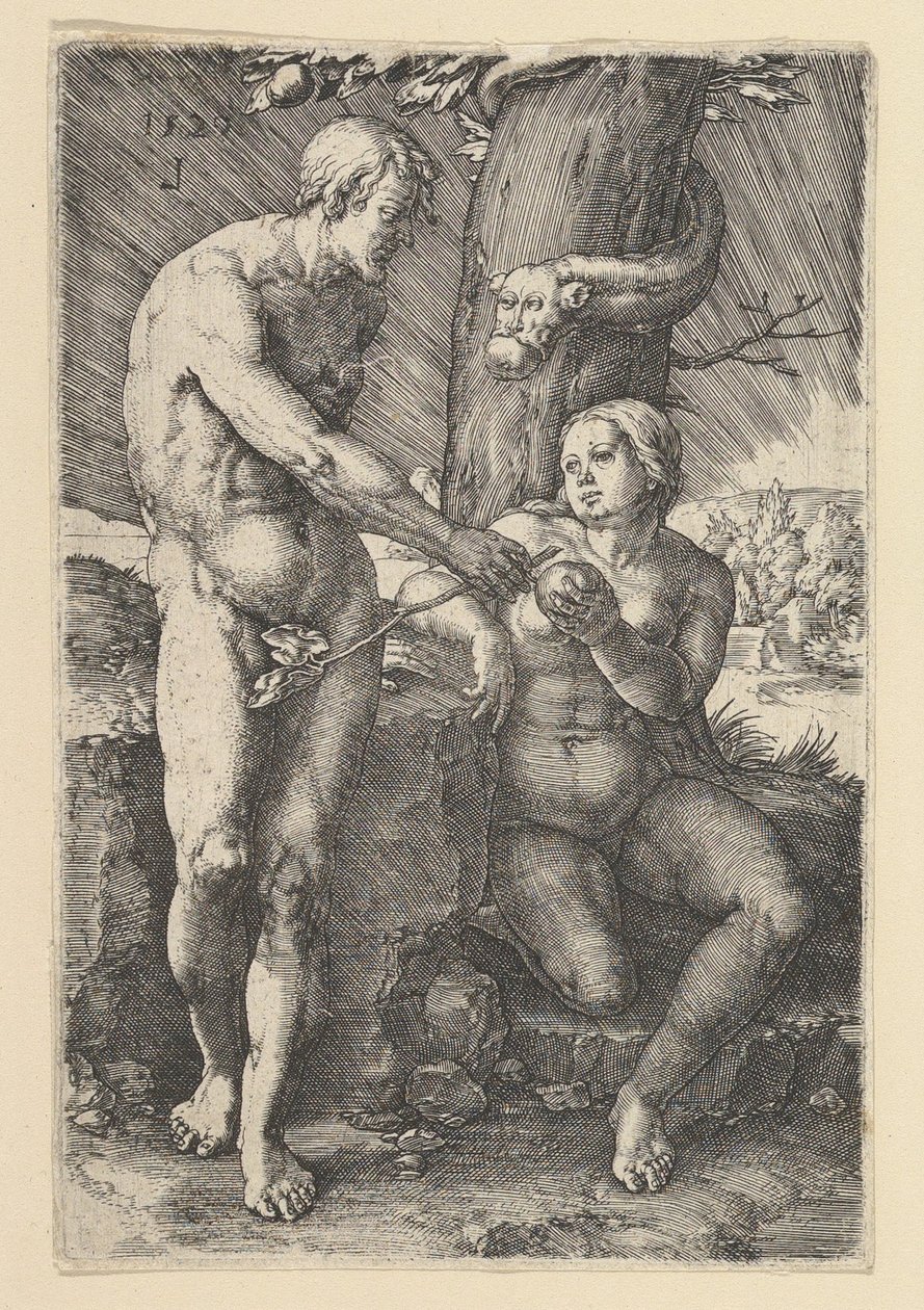 Synd av Adam og Eva, 1529. av Lucas van Leyden