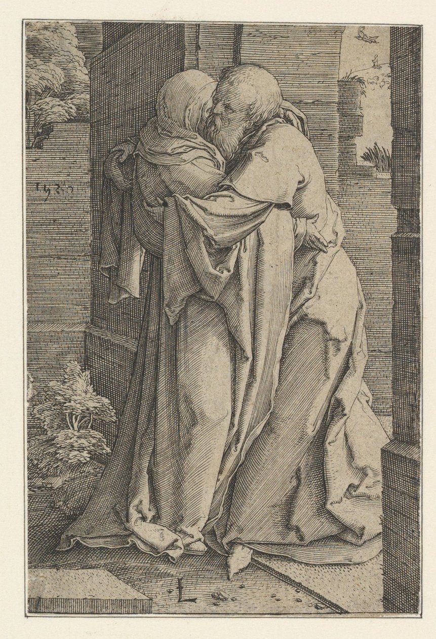 St. Joachim omfavner St. Anna, 1520. av Lucas van Leyden