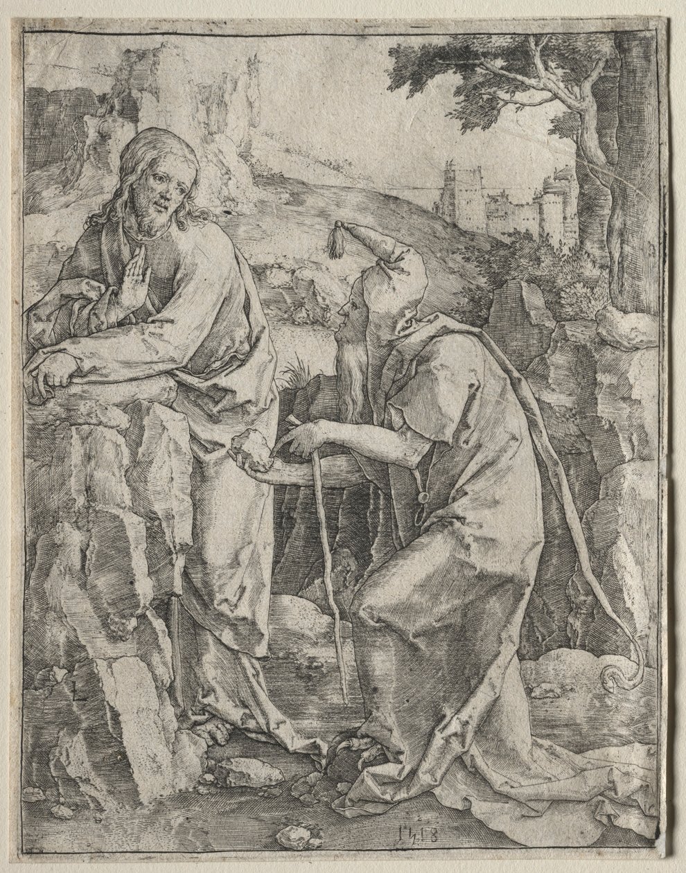 Kristi fristelse, 1518. av Lucas van Leyden