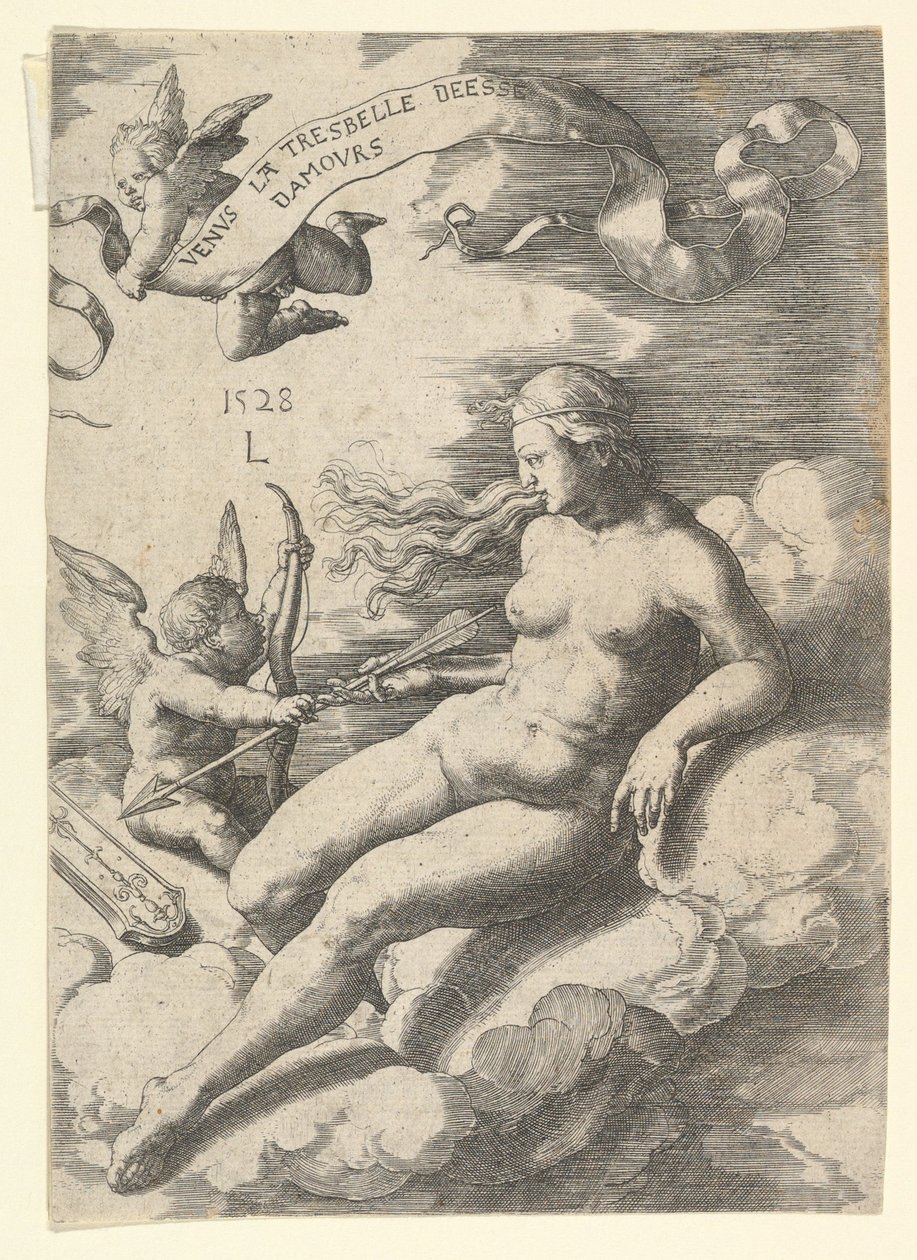 Venus og Amor, 1528. av Lucas van Leyden