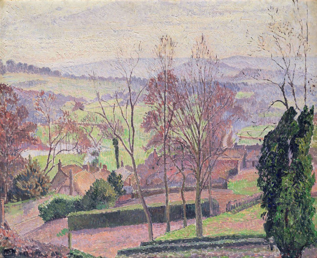 En februarmorgen, East Knoyle, 1917 av Lucien Pissarro