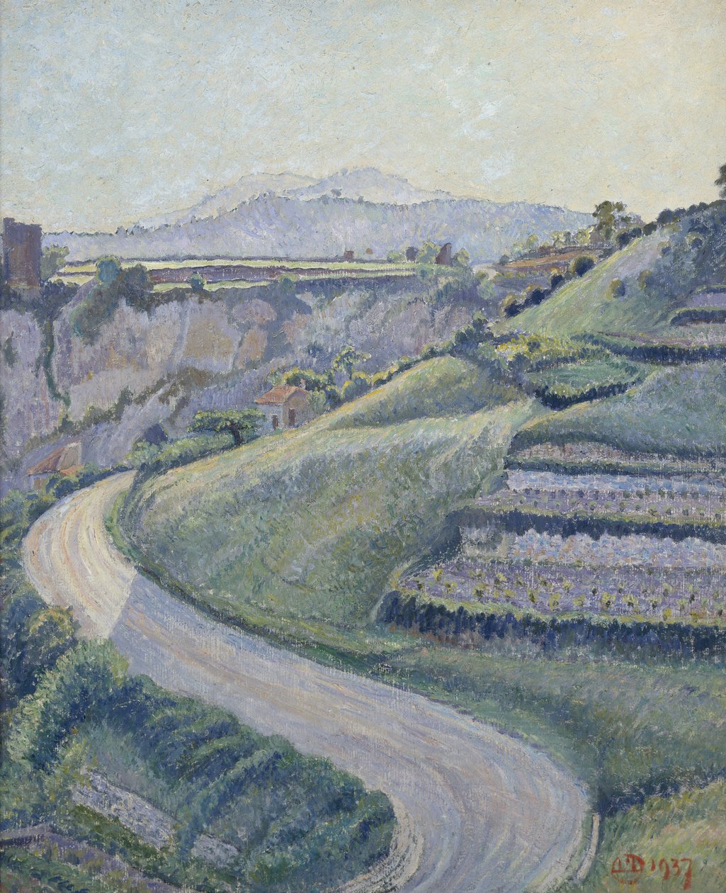Den nye ruten, Cotignac, 1937 av Lucien Pissarro