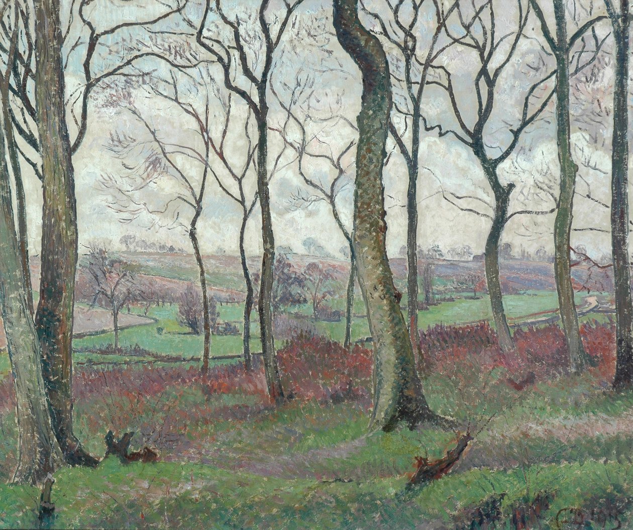 The Dunmow Road fra Tilty Wood, 1915 av Lucien Pissarro