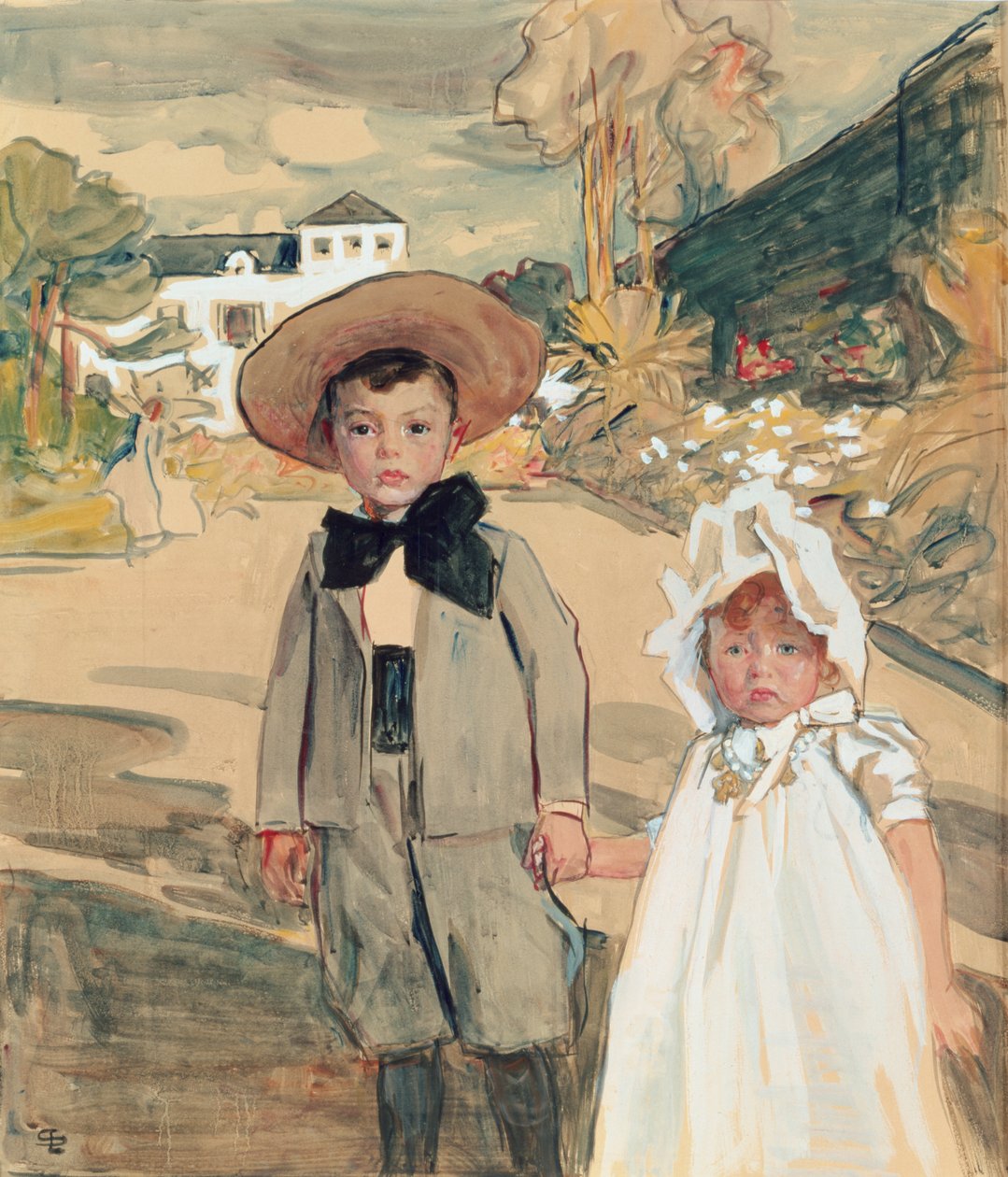 The Artists Children, ca. 1895 (penn og blekk og wc på papir) av Lucien Simon