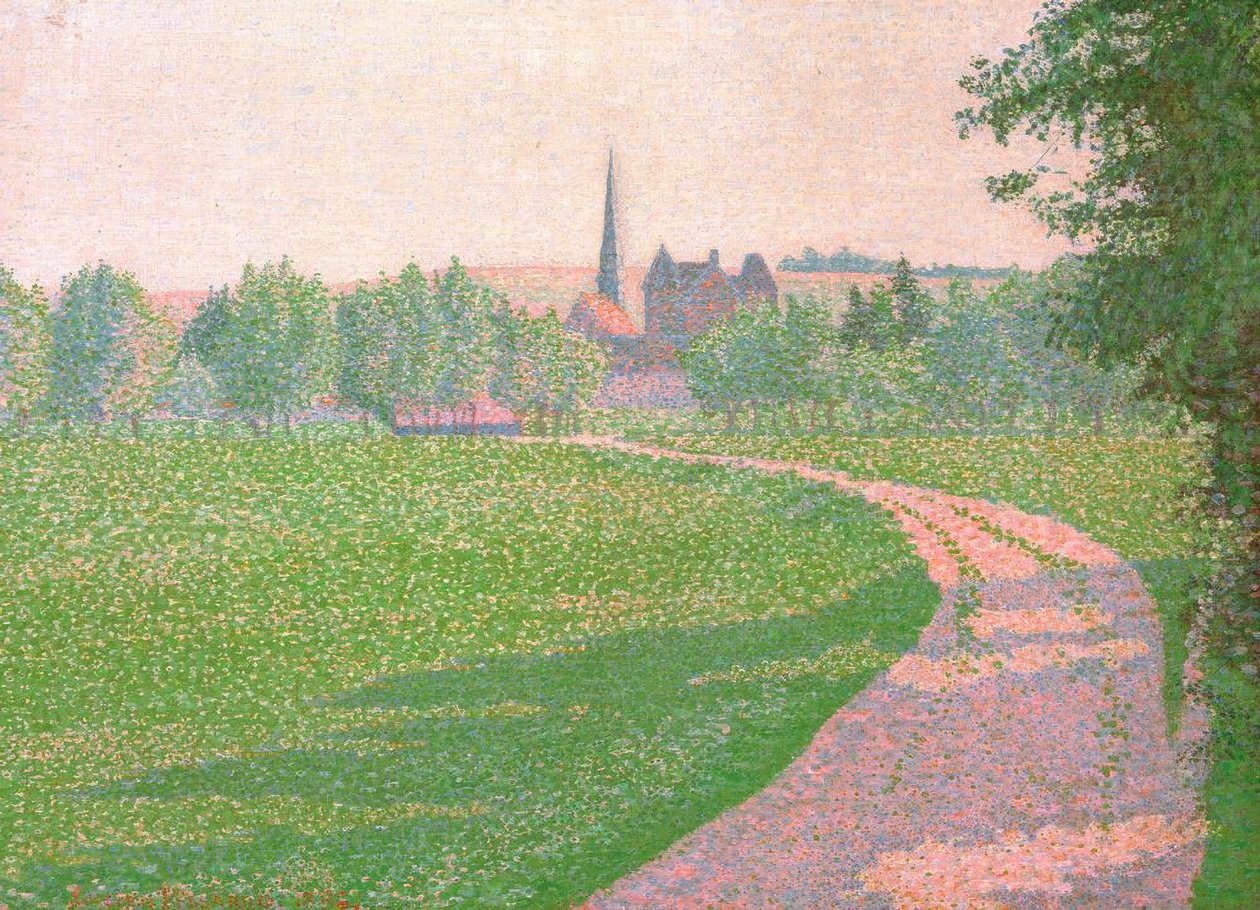 Eragny-kirken av Lucien Pissarro