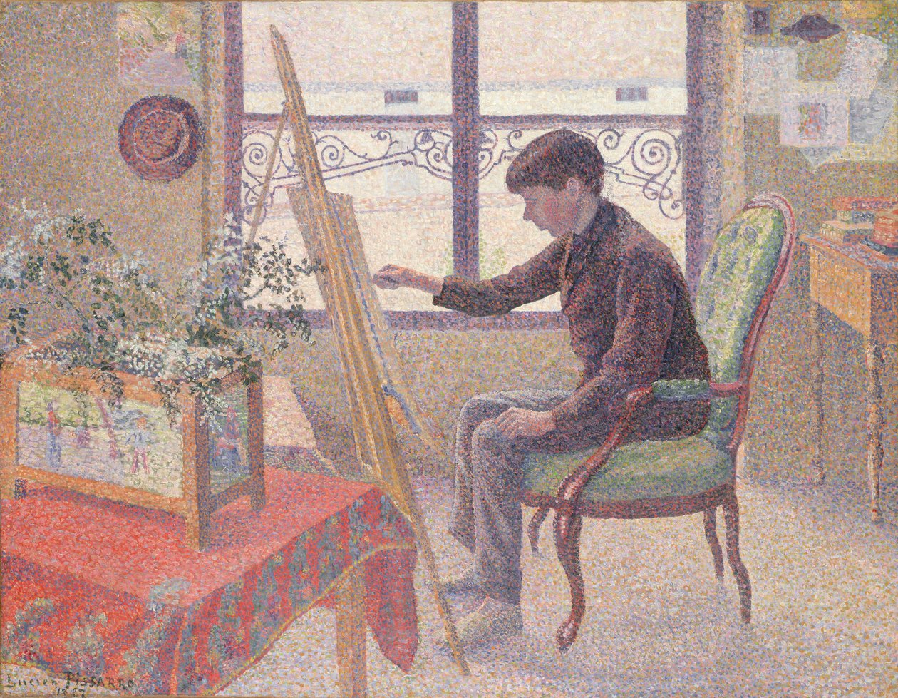 Interiøret i studioet av Lucien Pissarro