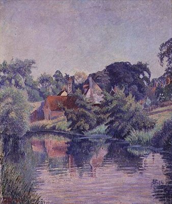 The Stour, Stratford St. Mary av Lucien Pissarro