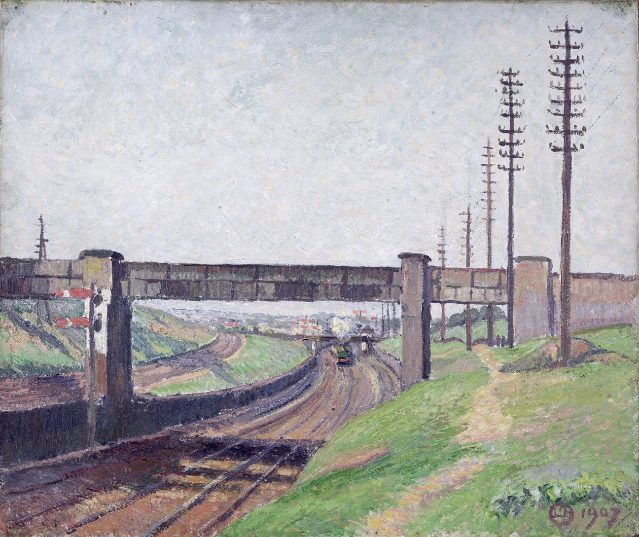 Wells Farm Railway Bridge, Acton av Lucien Pissarro