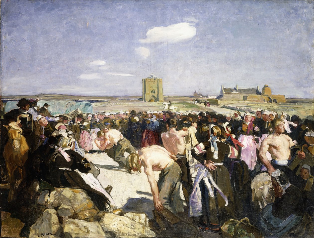 En brytekamp, av Lucien Simon