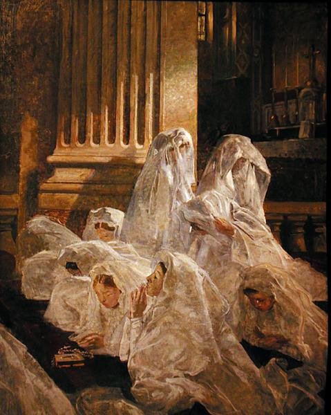Kommunikantene (olje på lerret) av Lucien Simon