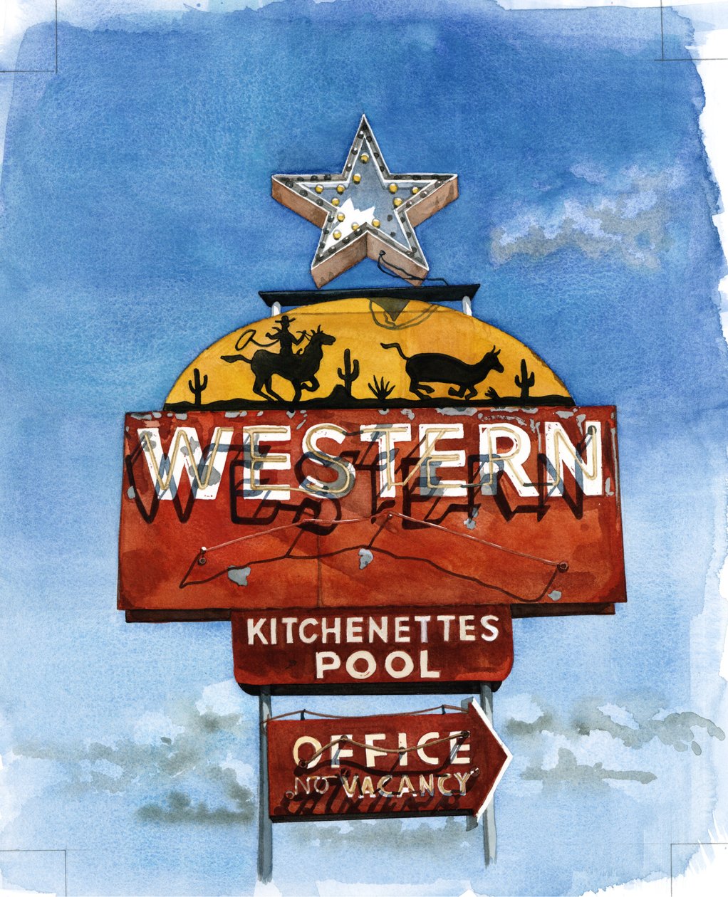 Lone Star, 2004 (wc på papir) av Lucy Masterman