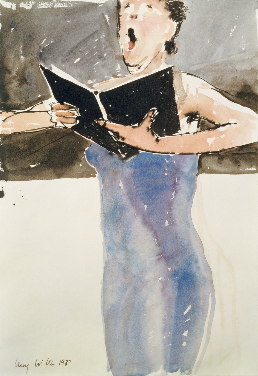 Carmina Burana, 1987 (penn og blekk med wc på papir) av Lucy Willis