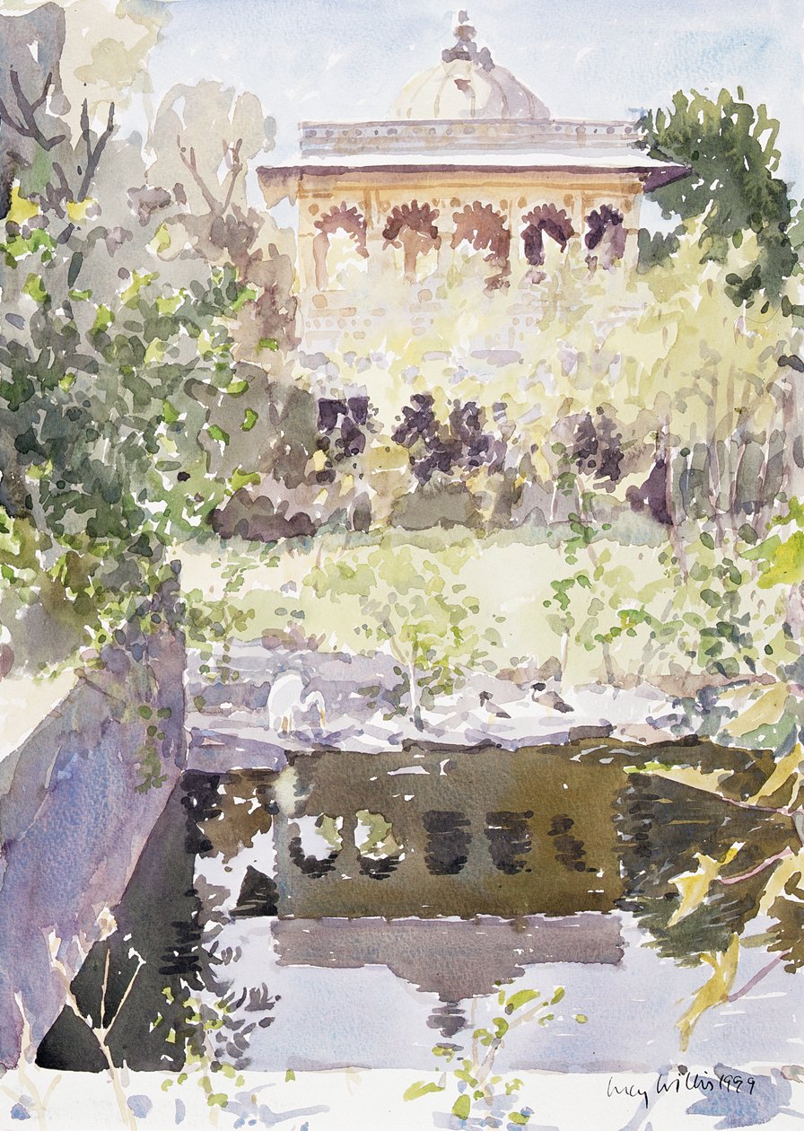 Forgotten Palace, Udaipur, 1999 (wc på papir) av Lucy Willis