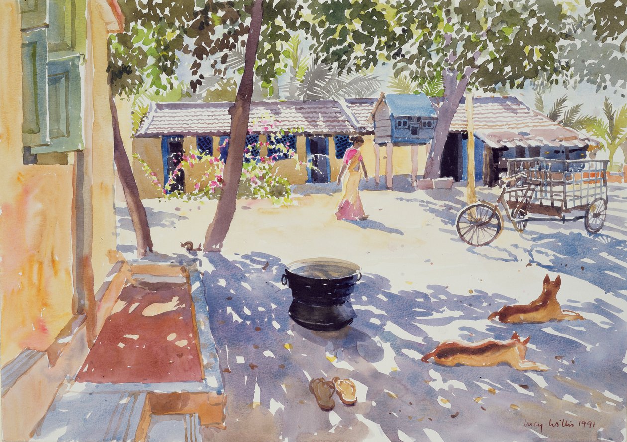 Søndag på guttehjemmet, 1991 (wc på papir) av Lucy Willis
