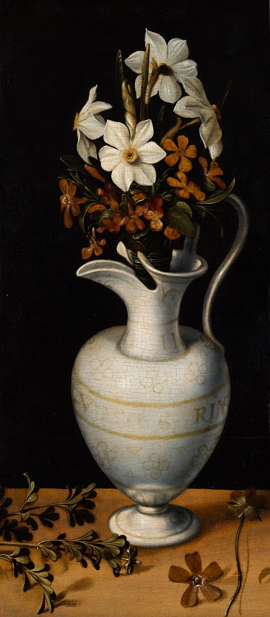 Påskeliljer, periwinkle og fioler i en mugge av Ludger Tom the Younger Ring