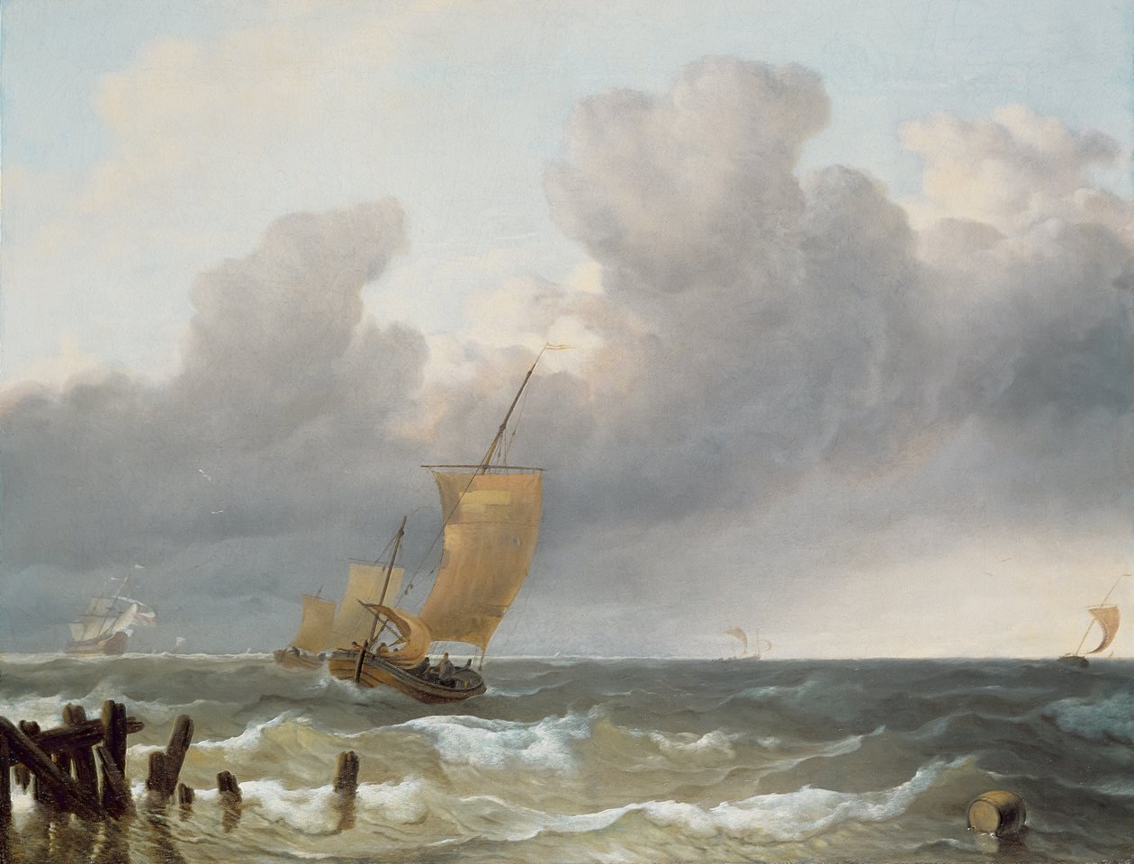 Frakt i Choppy Seas av Ludolf Backhuysen