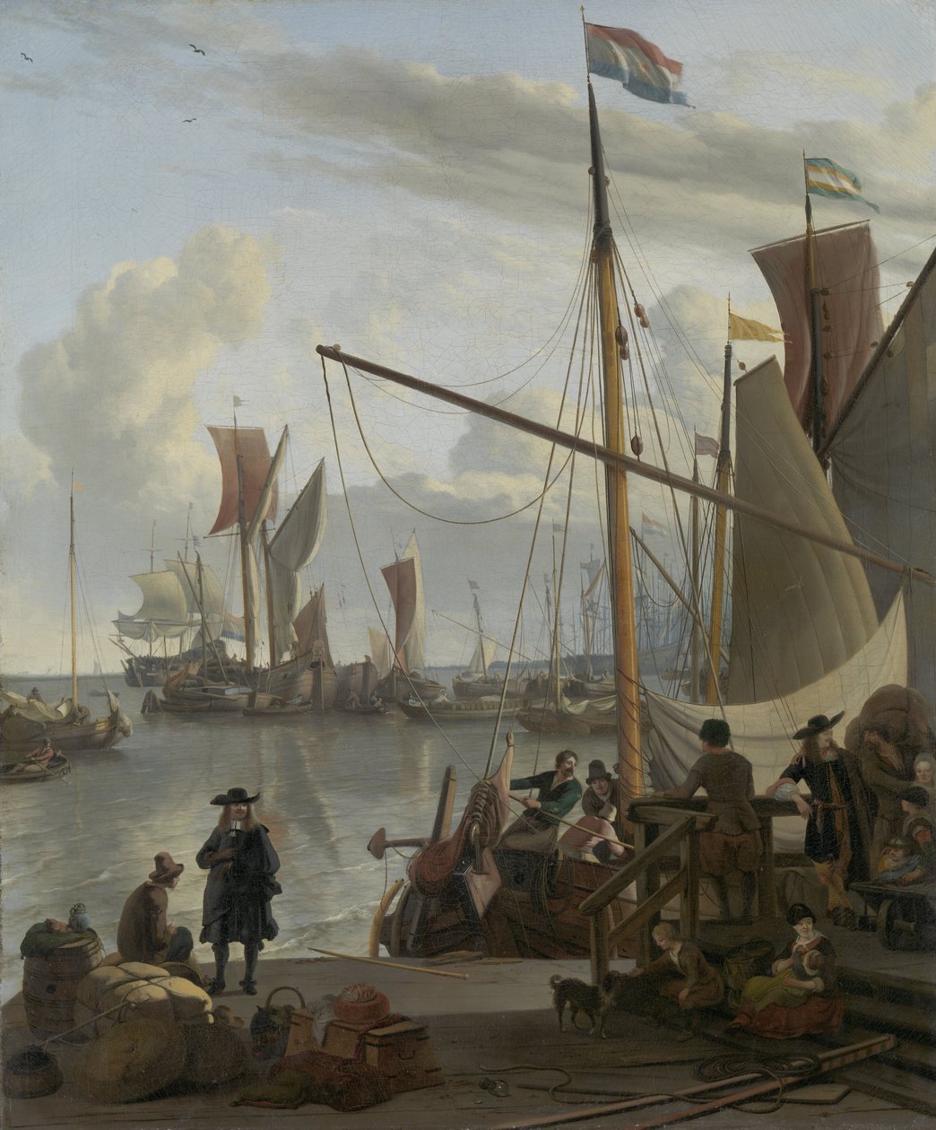 IJ ved Amsterdam, sett fra Mosselsteiger (Mussel Pier) 1673 av Ludolf Backhuysen