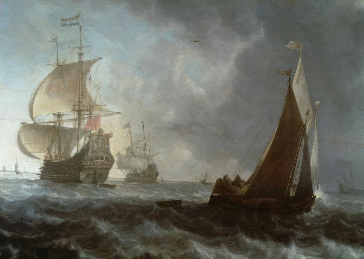 nederlandske krigsskip av Ludolf Backhuysen