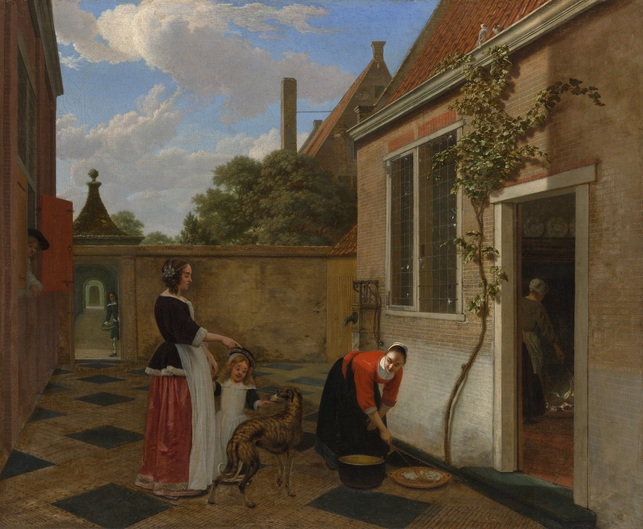 Scene i en gårdsplass, tidlig på 1660-tallet. av Ludolf de Jongh