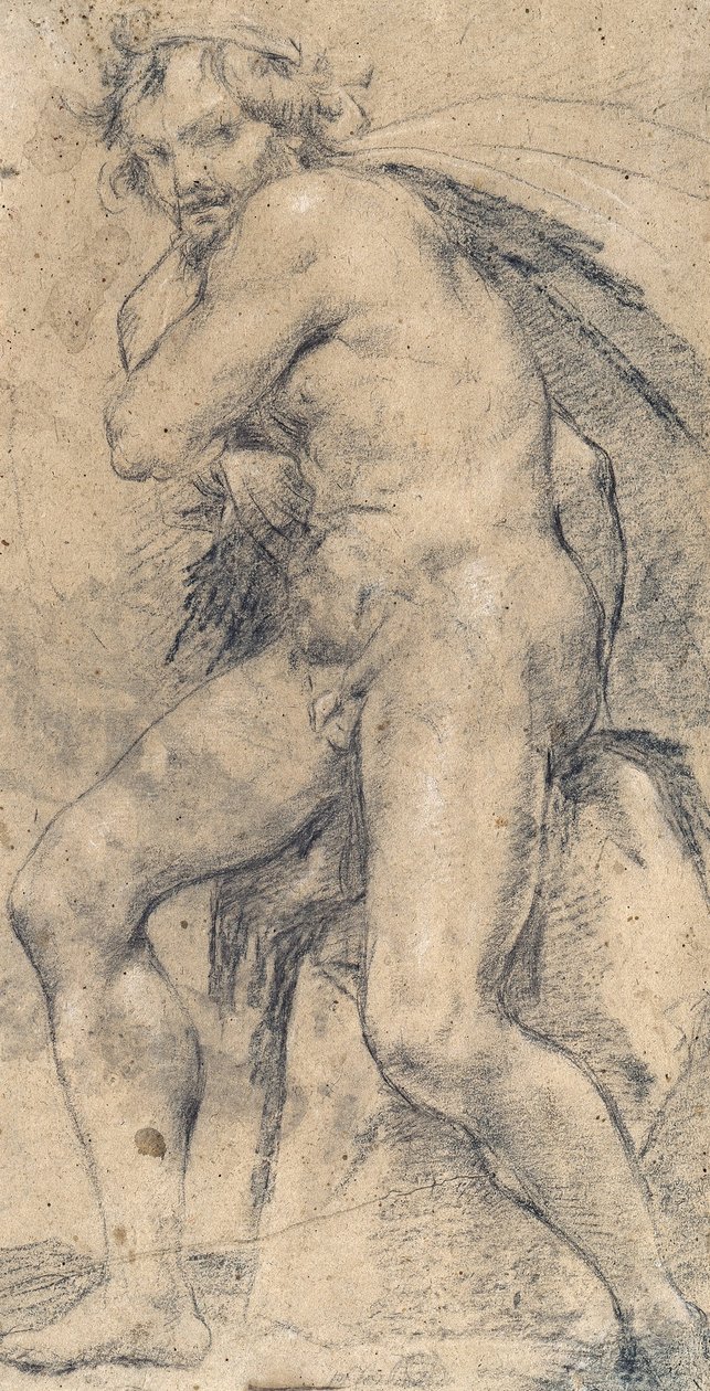 Mannlig naken (Hercules) av Ludovico Carracci