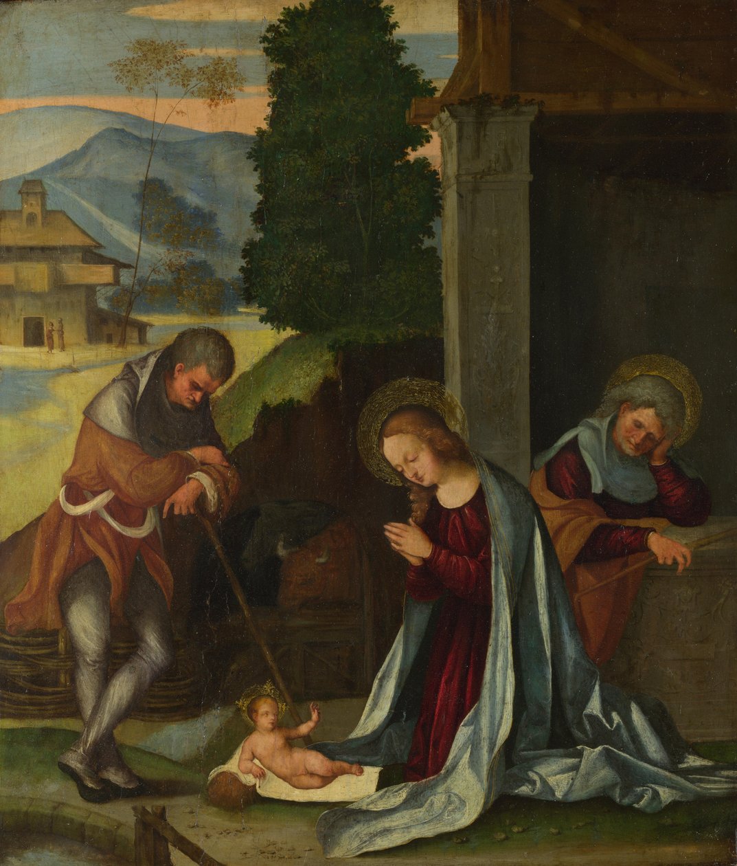 Fødselen, ca. 1505 av Ludovico Mazzolino