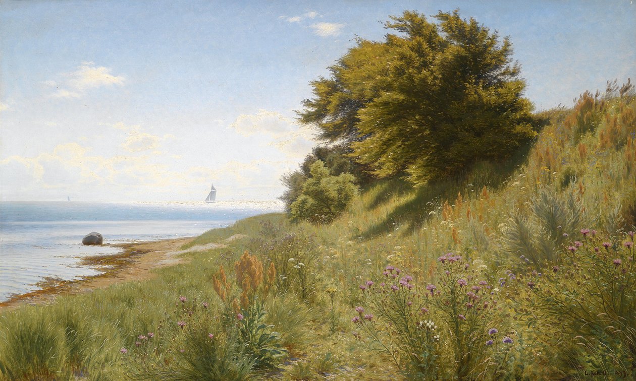 Sommerdag ved sjøen av Ludvig Kabell