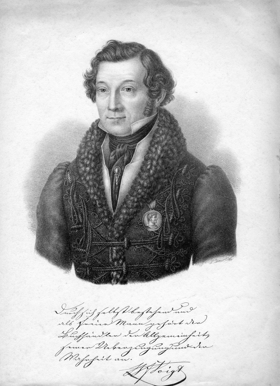 gravert portrett av Ludwig Blau