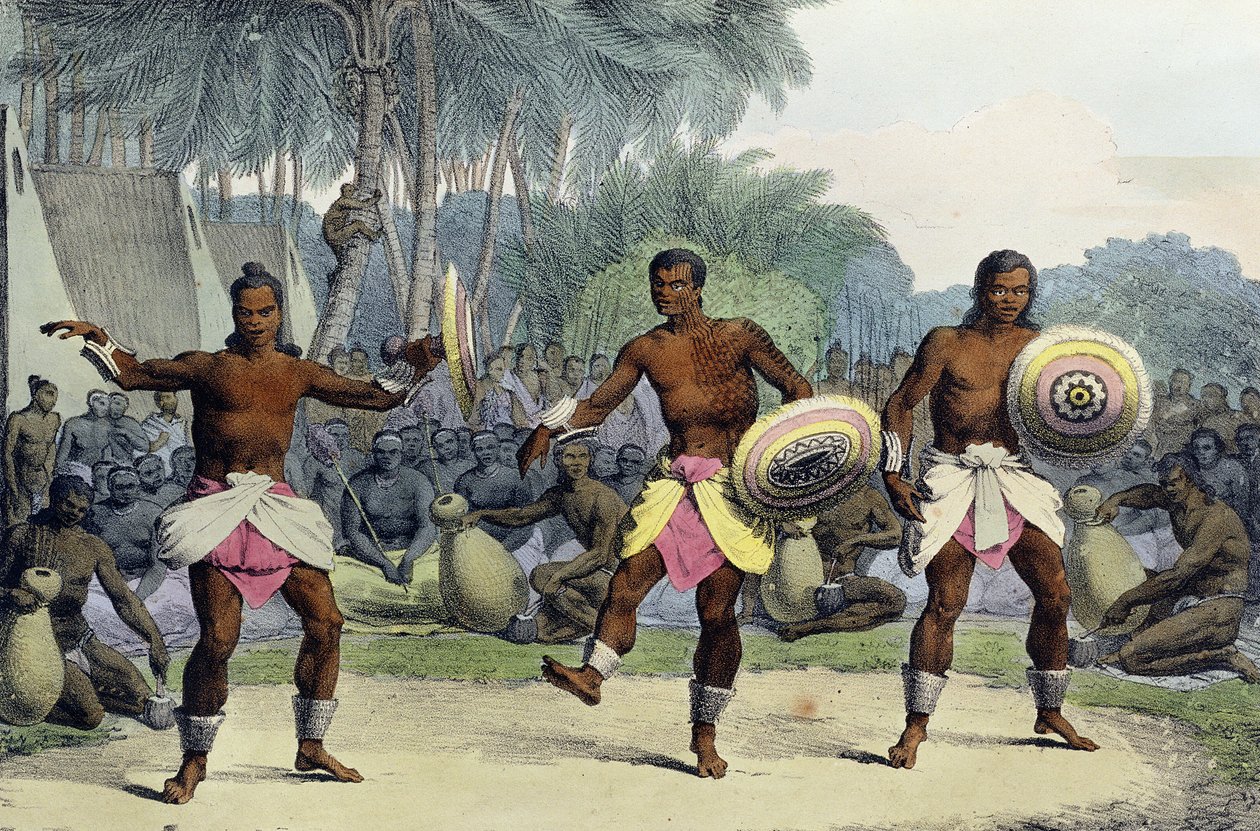 Natives of the Sandwich Islands Dancing, fra 