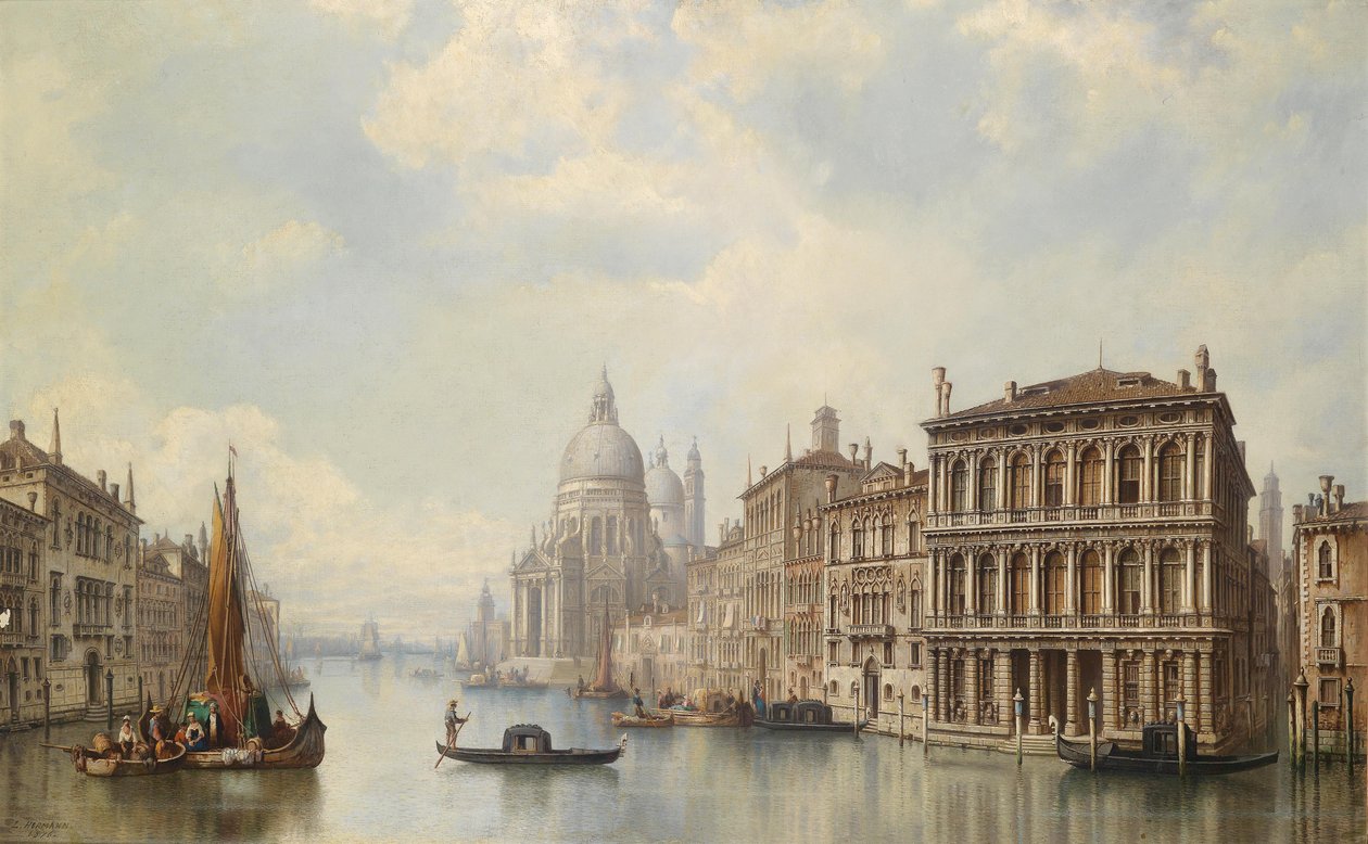 Venezia, utsikt over Santa Maria della Salute av Ludwig Hermann