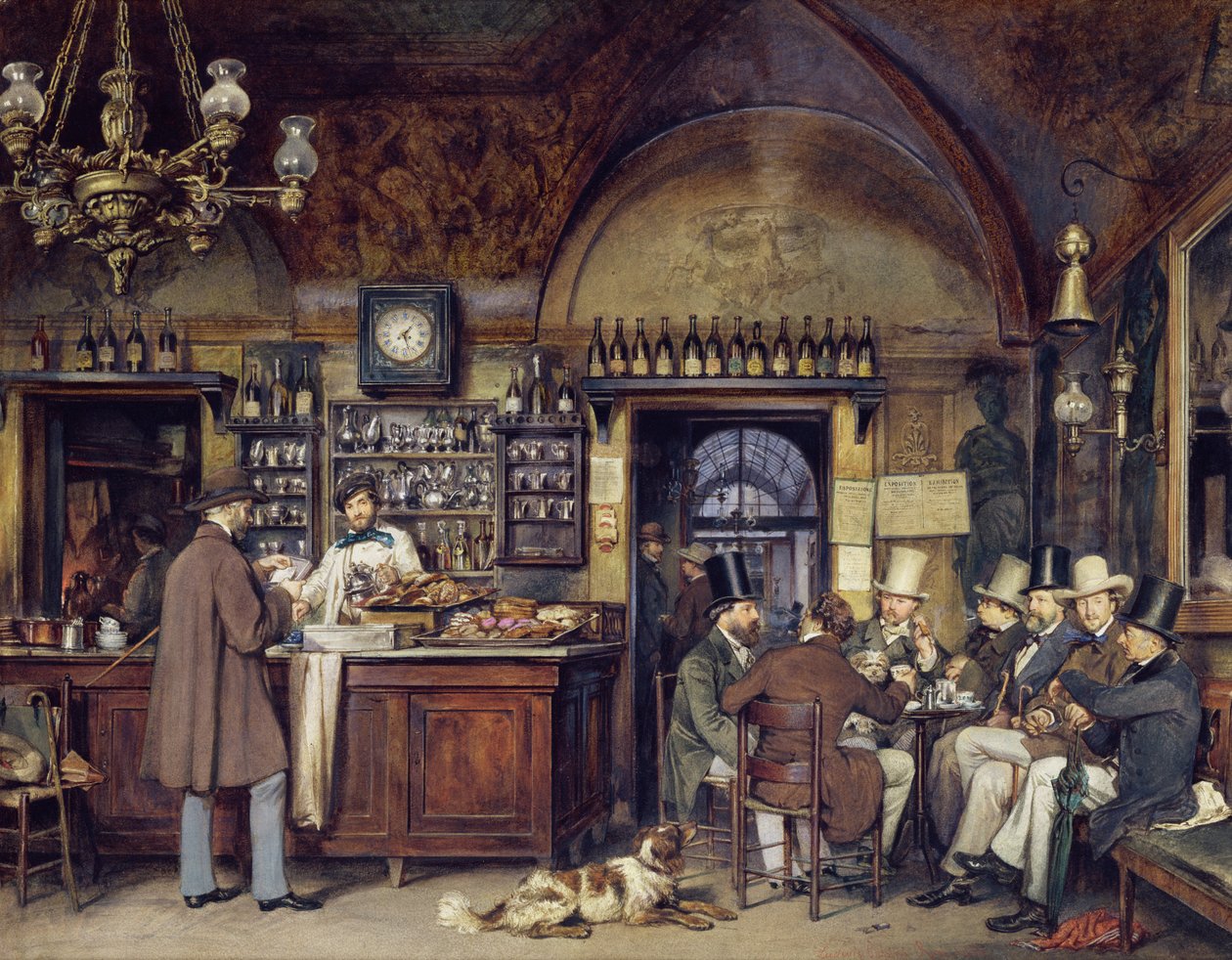 Den greske kafeen i Roma, 1856 av Ludwig Passini