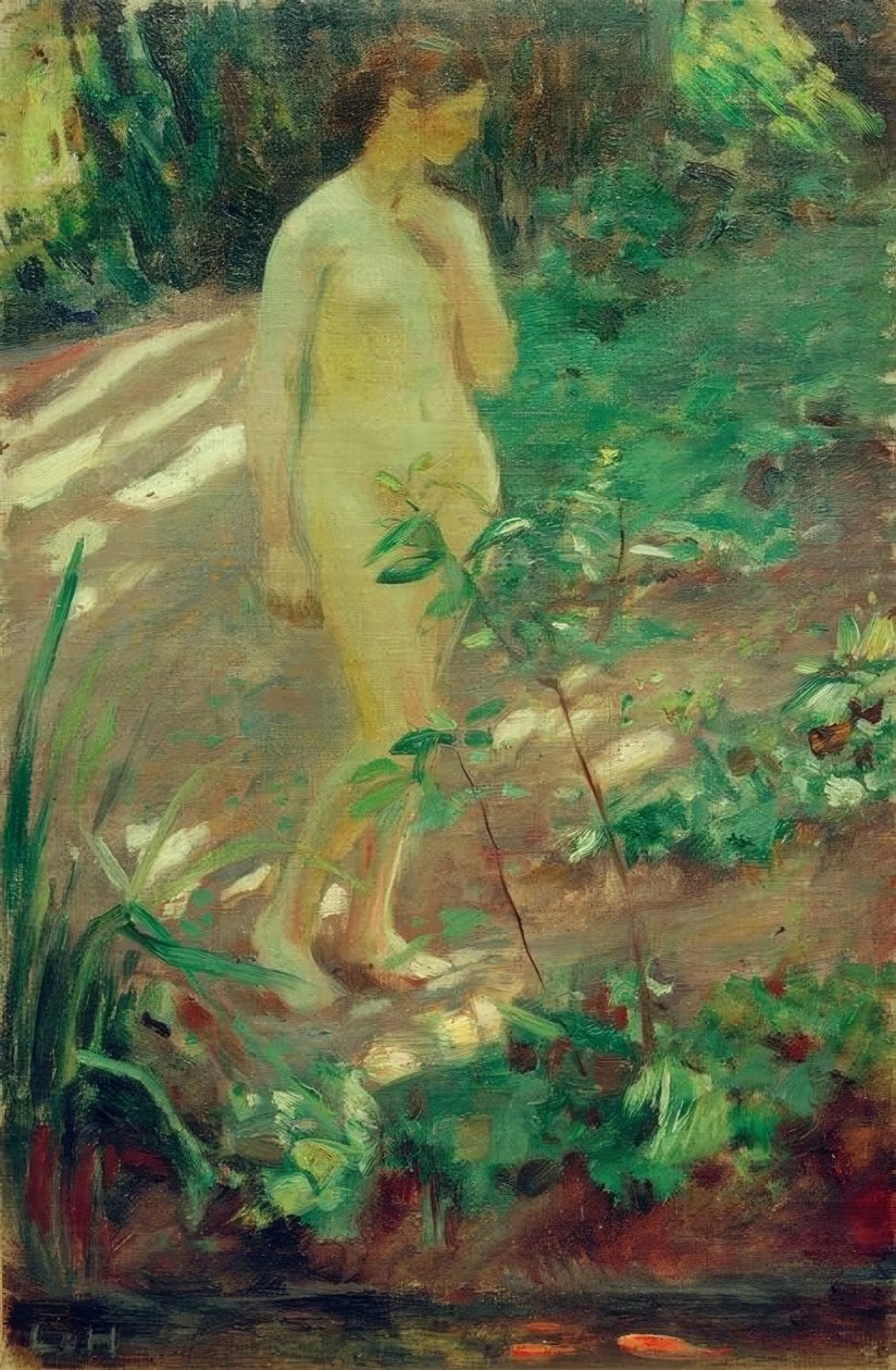 Naken kvinne ved vannet av Ludwig von Hofmann