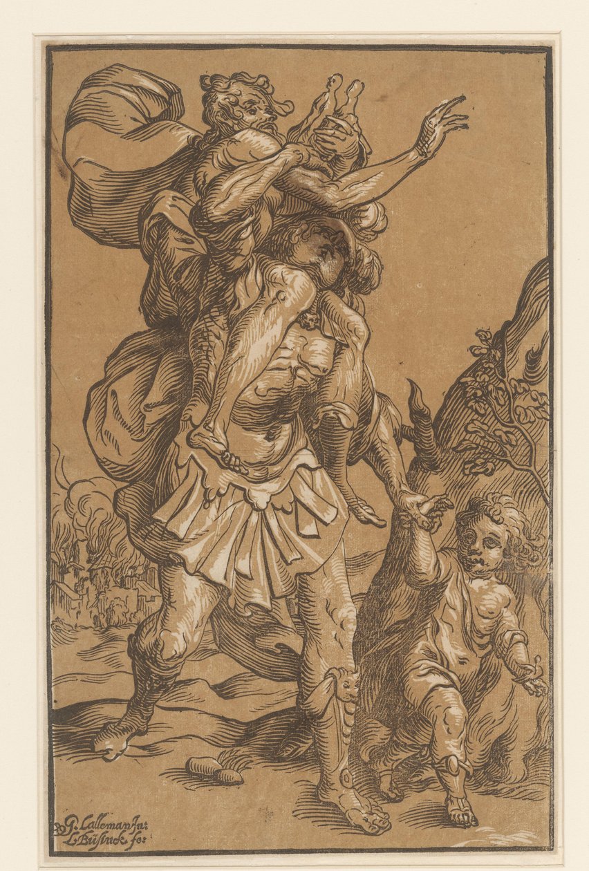 Aeneas bærer faren fra Troy av Ludwig Businck