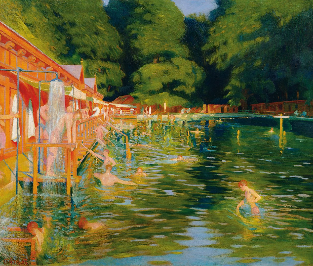 Svømmebasseng, 1905. av Ludwig Ferdinand Graf