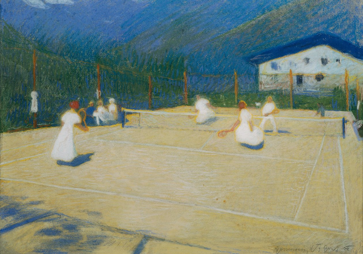 Tennisbane i Gossensass, 1908. av Ludwig Ferdinand Graf