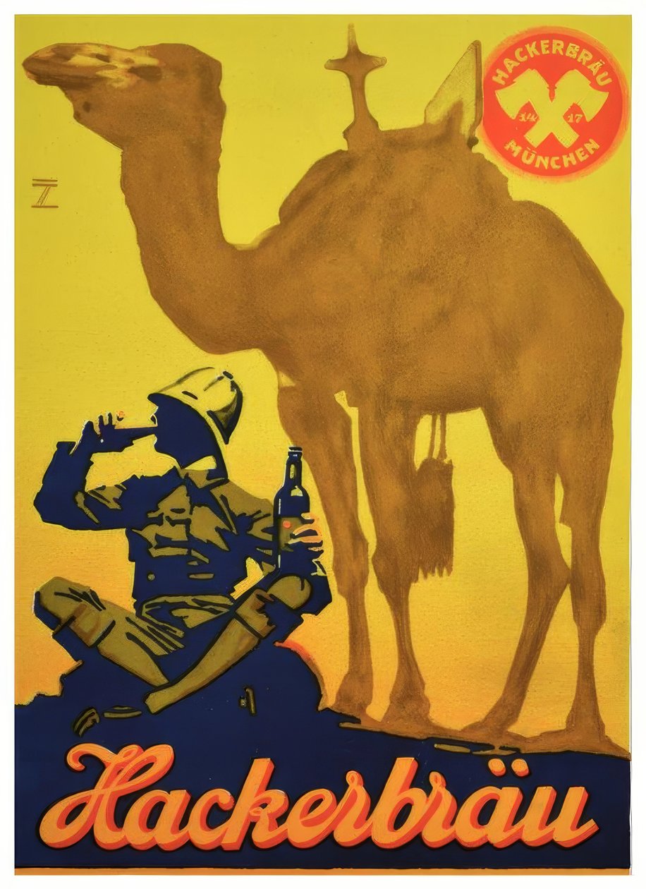 Hackerbräu øl av Ludwig Hohlwein