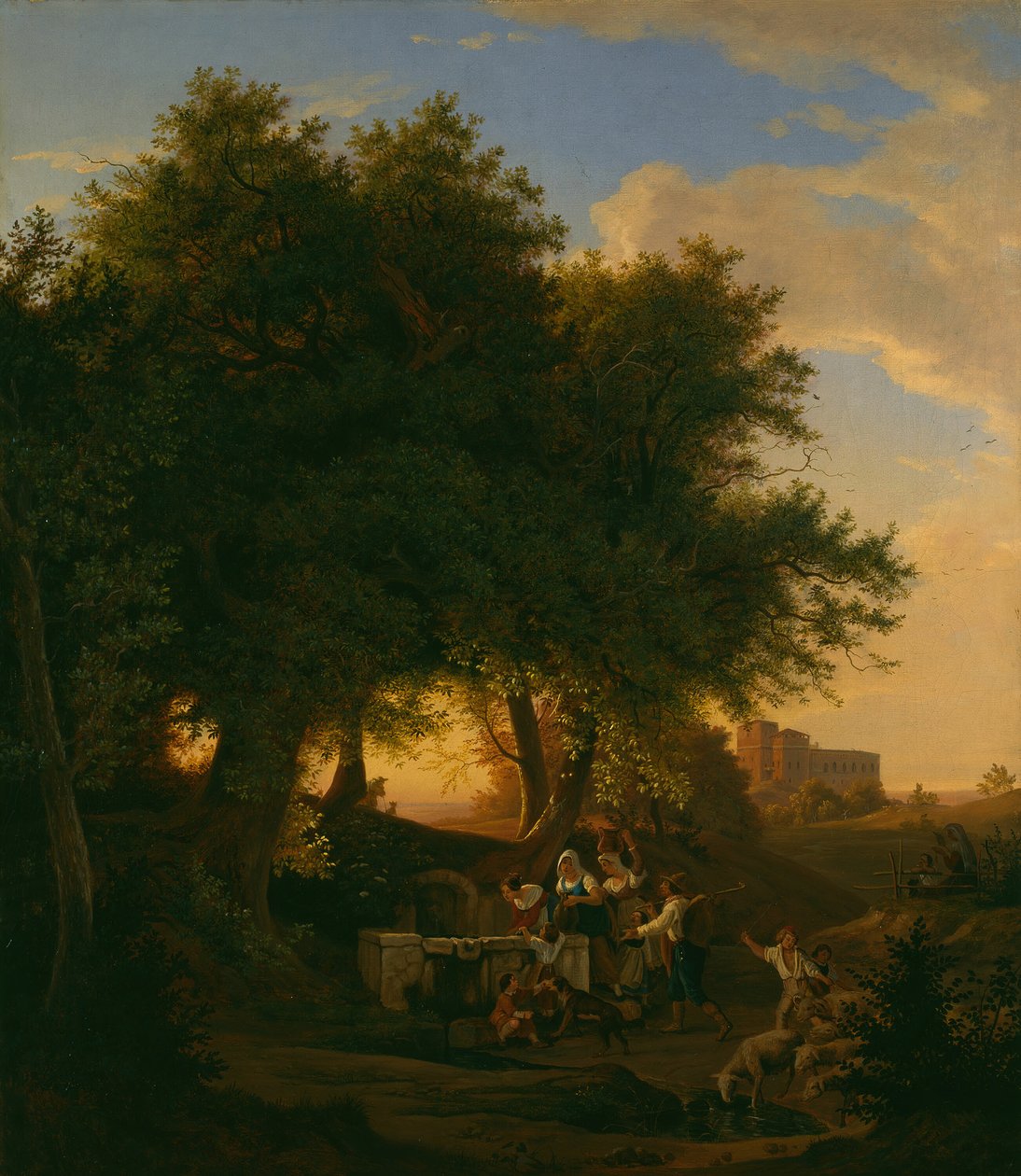 Fontenen ved Grottaferrata, 1832. av Ludwig Richter