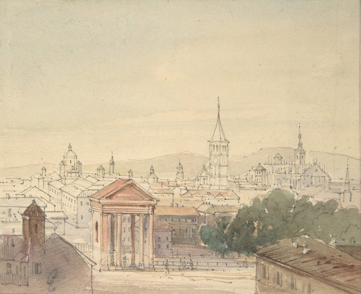 Utsikt over Milano, 1820-84. av Ludwig Richter
