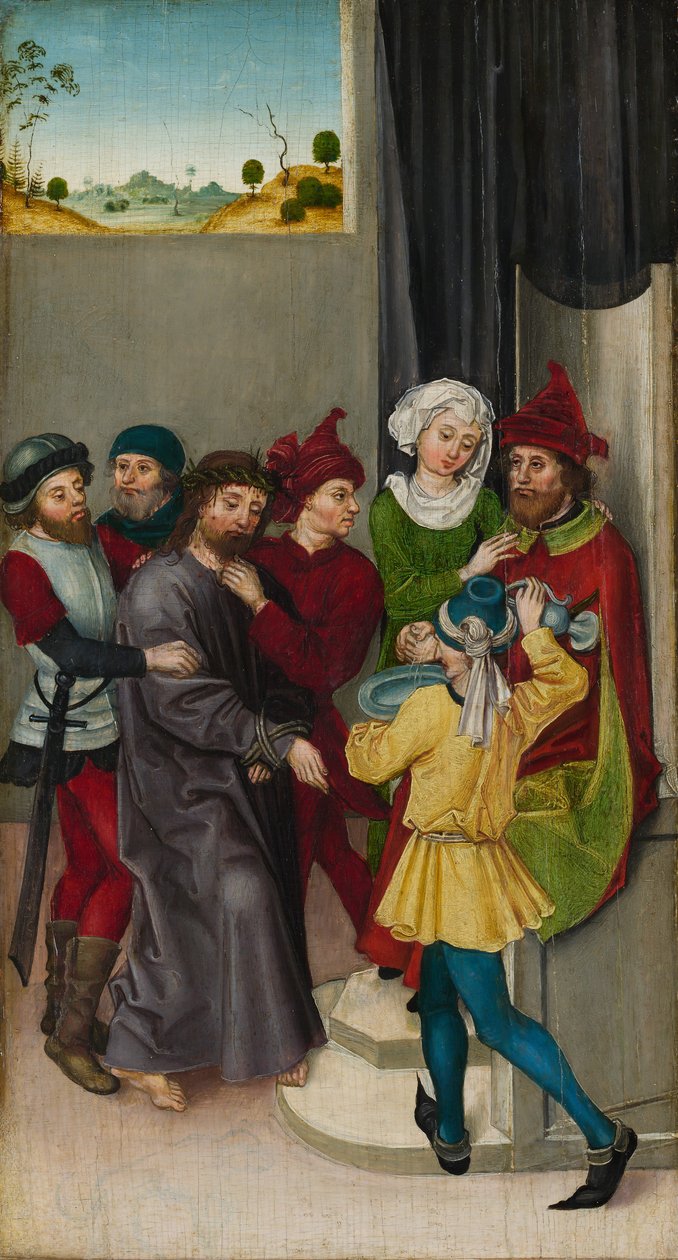 Kristus før Pilatus, oppstandelsen. av Ludwig Schongauer