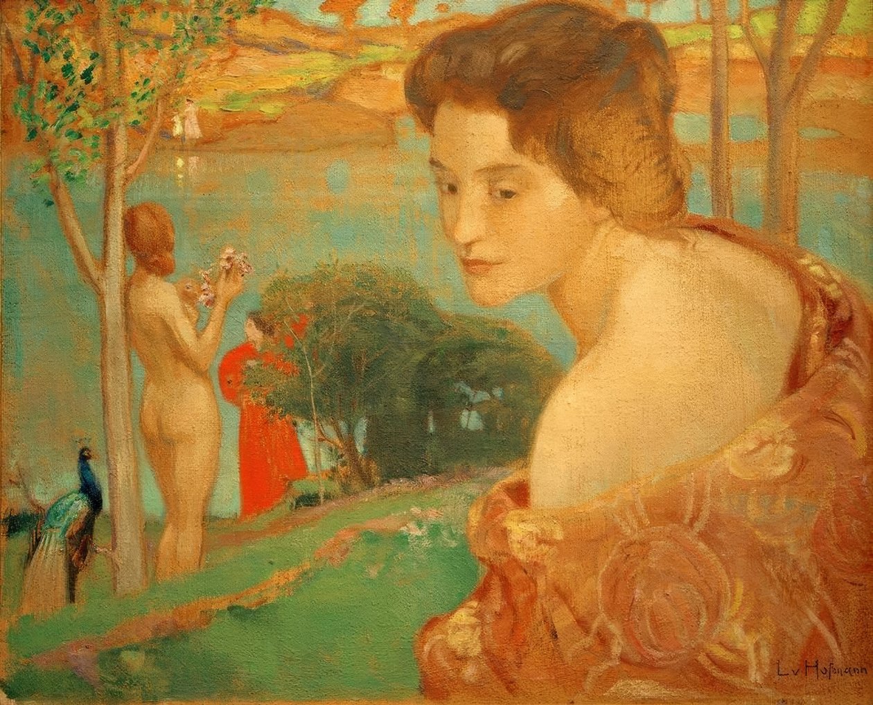 Jente på stranden av Ludwig von Hofmann