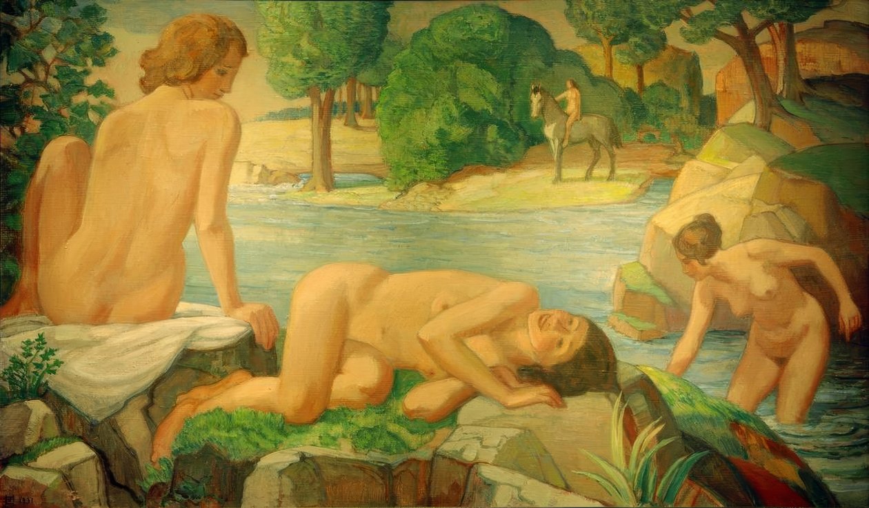 Sommer (kvinner ved dammen) av Ludwig von Hofmann