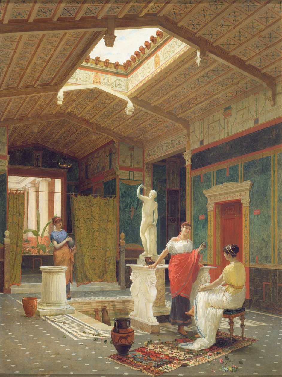 Et pompeiansk interiør, 1882 av Luigi Bazzani